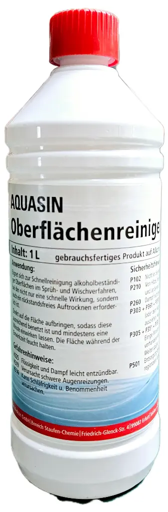 AQUASIN Oberflächenreiniger 1L – gebrauchsfertig auf Alkoholbasis