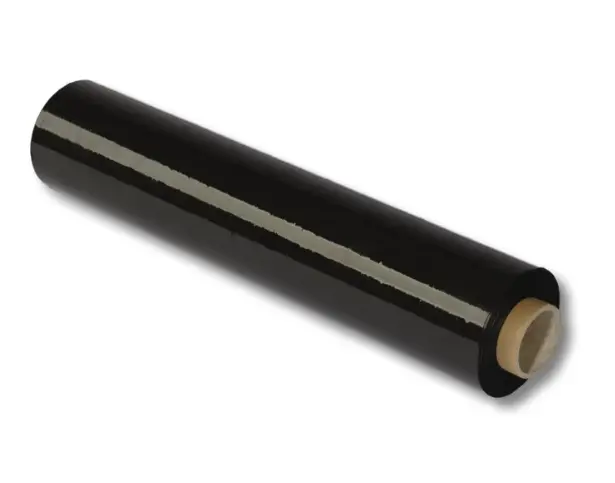 6 Rollen PE-Stretchfolie Handabrollung 0,5 x 300 m schwarz 23 my