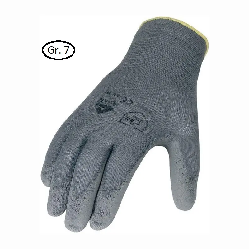 PU-Feinstrickhandschuh 10St. EN 388 GRAU Größe 7 (S) 