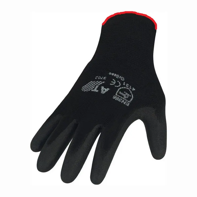 PU-Feinstrickhandschuh 10St. EN 388 SCHWARZ Größe 7 (S)