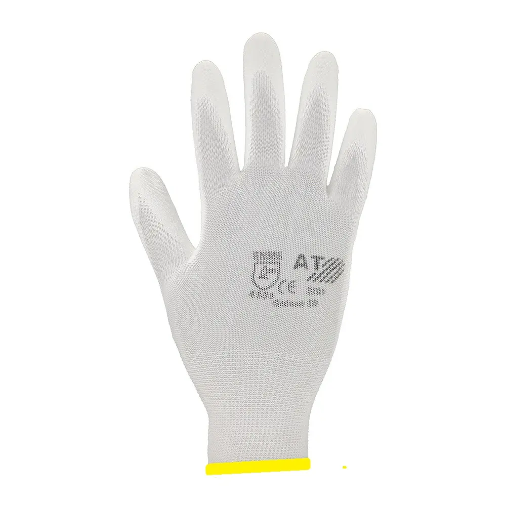 PU-Feinstrickhandschuh 10St. EN 388 WEISS Größe 8 (M)