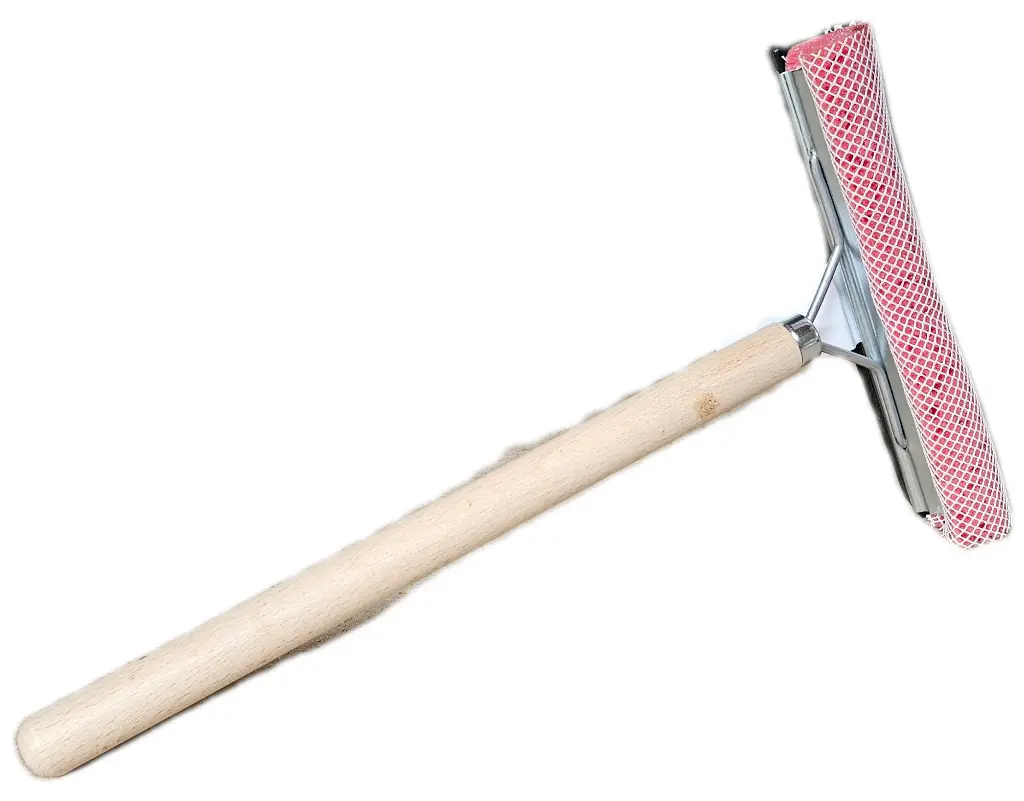 Scheibenwascher Metallausführung 210 mm Holzstiel mit Netz lang