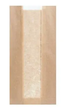 [511008] Baguettebeutel 500 Stück. Braun mit Fenster